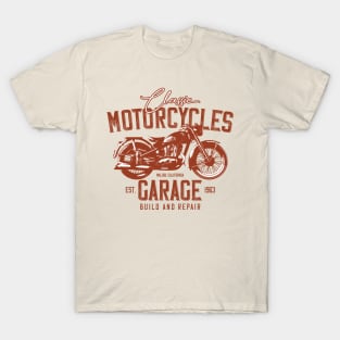 Classic Motorcycles Garage Malibu T-Shirt